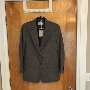 Everlane Wool Herringbone Charcoal Blazer